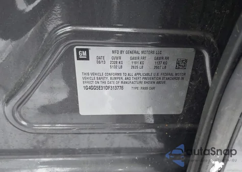 2013 Buick Lacrosse Premium 1 Group z USA, uszkodzony, nr VIN 1G4GG5E31DF313776